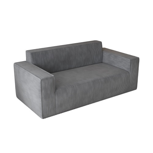 Sofa-in-a-Box, Memory Foam 3-Seater Couch, No Installation & Easy To Transport, Deep Seat Modern Sofa With Corduroy Fabric, Couch For Living Room, Bedroom, Apartment, Home Office,gray