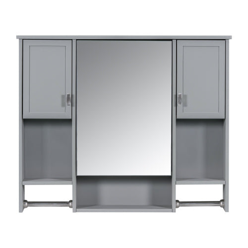 36'' Bathroom Vanity With Top Sink, Modern Mirror Cabinet With Towels Bar, Bathroom Storage Cabinet With 2 Soft Closing Doors And 6 Drawers, Single Sink Bathroom Vanity