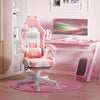 Cute Racing Gamer Chair, Faux Leather Gaming Chair With Footrest, Headrest And Lumbar Support