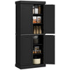 6 Tier Pantry Haven  Modern Freestanding Storage Cabinet With Adjustable Shelves  Sleek Black