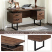 Home Office Computer Desk With Drawers Hanging Letter-size Files, 59 Inch Writing Study Table With Drawers