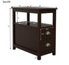Narrow Bedside Table With Two Drawers And Open Shelves