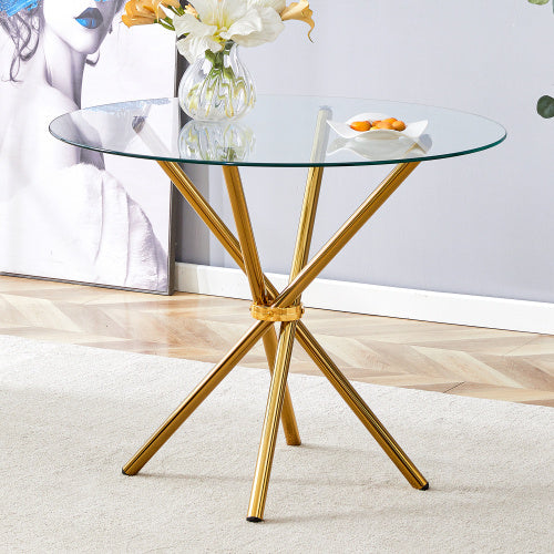 Circular Transparent Glass Dining Table