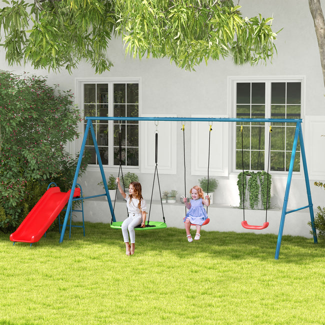 Swing Set for Backyard with 1 Saucer Swing