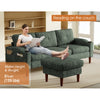 Convertible Combination Sofa Sofa L Shaped Sofa With Footstools With Storage,Orange Sofa For Living Room, Living Room Bedroom Office Small Space 3 Seater Combination Sofa