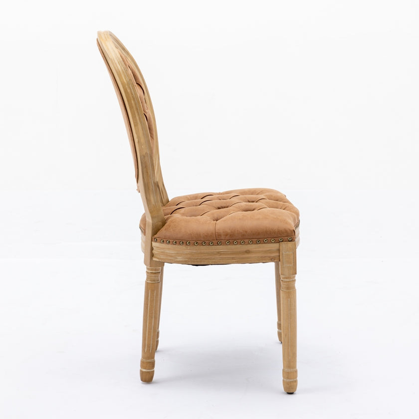 French Style Solid Wood Frame Antique Painting,Hand-pulled Buckle Decoration PU Artificial Leather D