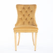 A&A Furniture,Nikki Modern, High-end Tufted Solid Wood Contemporary Velvet Upholstered Dining Chair With Golden Stainless Steel Plating Legs,Nailhead Trim,Set Of 2,Gold, SW1601GL