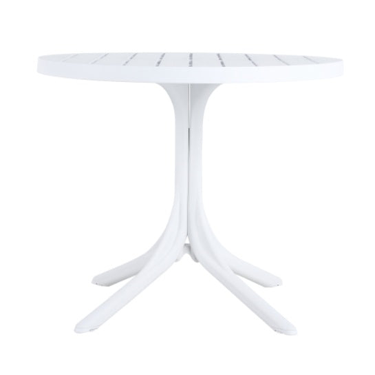 Modern White Round Plastic Table  36 Inch IndoorOutdoor Dining Table & Coffee Table, Lightweight Polypropylene All-Weather Patio Table For Garden, Courtyard, Kitchen, Camping