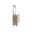 Luxury Antique Silver Champagne Finish Dresser W Mirror Storage Space Drawers Bedroom Furniture