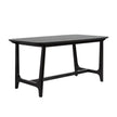 Mid-Century Modern Dining Table With Trestle Base, Black Ash Veneer