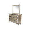 Luxury Antique Silver Champagne Finish Dresser W Mirror Storage Space Drawers Bedroom Furniture