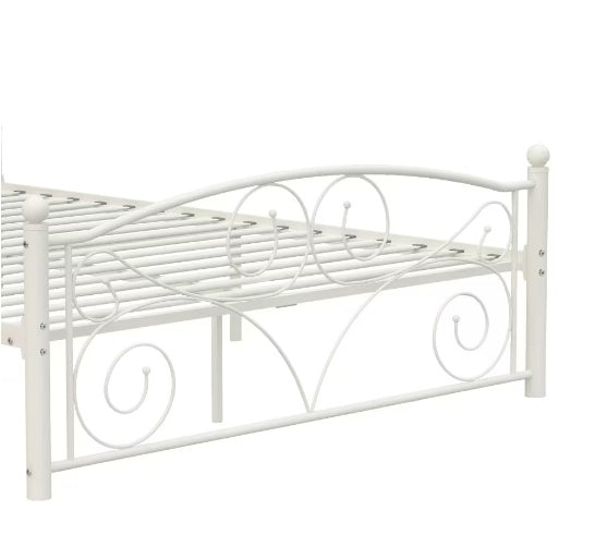 Full Size Unique Flower Sturdy System Metal Bed Frame With Headboard And Footboard