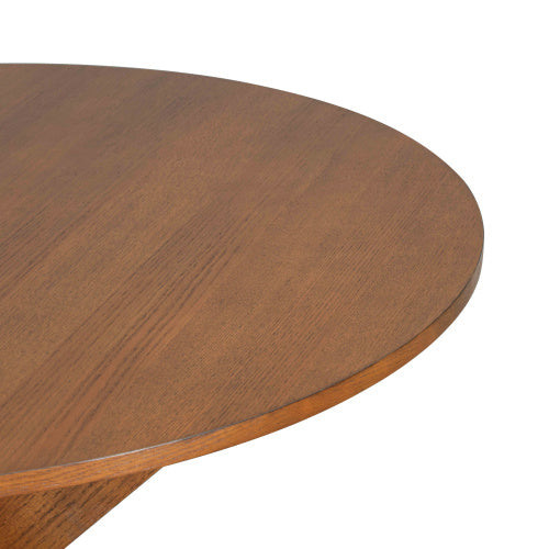 Round Dining Table Modern Farmhouse Kitchen Table, Cherry