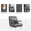 Convertible Sofa Bed 5 Position Folding Sleeper Chair Pillow Steel Frame Dark Grey