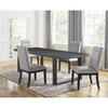 Contemporary 5pc Dining Gray Chairs - Rubbed Charcoal Wood, Gold Accents