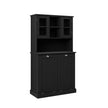 Two Compartment Inclined Dirty Laundry Basket High Bathroom Cabinet