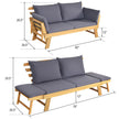 Adjustable Patio Convertible Sofa With Thick Cushion