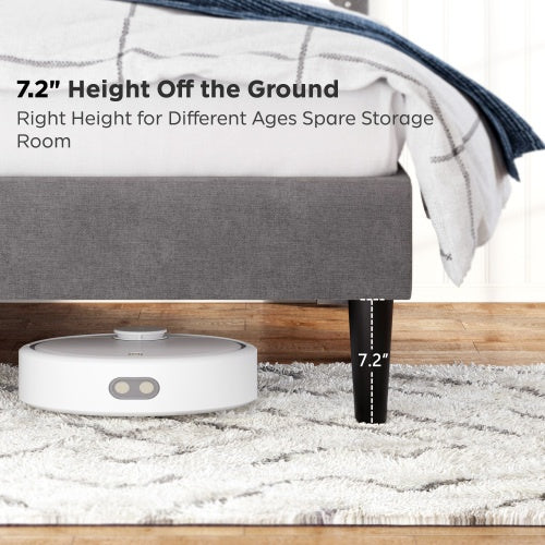 Queen Bed Frame, Linen Storage Headboard, Strong And Stable, No Noise,Under Bed Storage, No Box Spring,Weight 396.8lbs