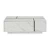 Rectangular Sliding Top Coffee Table With 2 Drawers And 2 Hidden Storage For Living Room 47.2