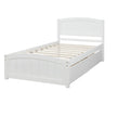 Twin Size Platform Bed With Two Drawers, White