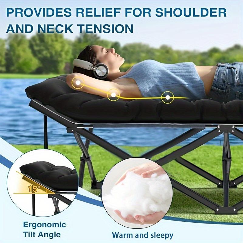 Grey Heavy-duty Folding Camping Bed With Storage Bag Suitable For Travel, Office And RV Travel,Please Note That This Product Is Shipped By Average Shipping Cost