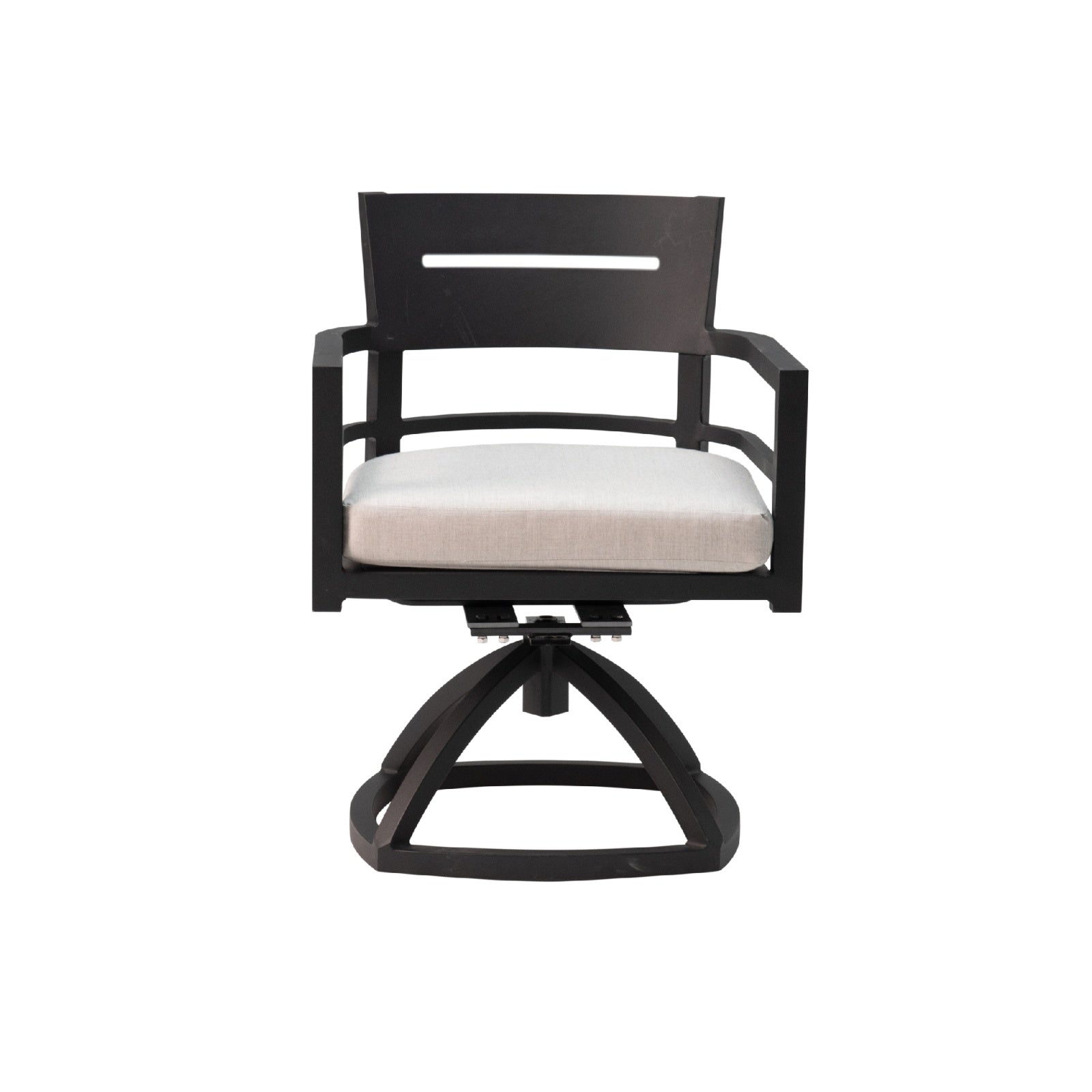 Outdoor Patio Aluminum Swivel Rocker 2PCS With Outdoor-grade Sunbrella Fabric Cushions, Ember Black