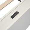 Modern Twin Platform Bed Frame With USB Ports, White Washed Color
