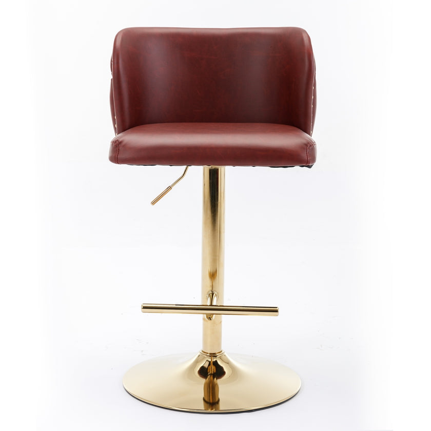 A A Furniture Swivel Barstools Adjustable Height, Modern PU Upholstered Stools