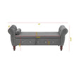 63.38Velvet Multifunctional Storage Rectangular Ottoman Bench Comes With Crystal Buckle Solid Wood Legs With 1 Pillow