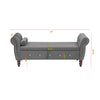 63.38Velvet Multifunctional Storage Rectangular Ottoman Bench Comes With Crystal Buckle Solid Wood Legs With 1 Pillow