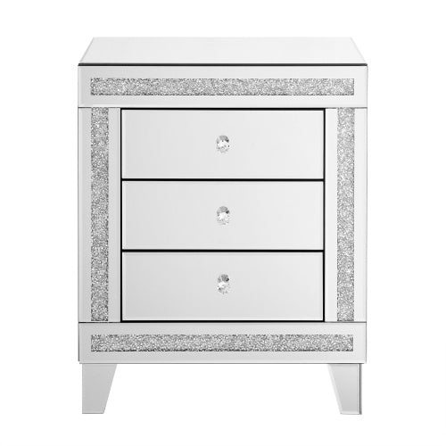 21.5 Inch X15.8 InchX26.8 InchSilver Mirror Three Drawer Cabinet,Multi Functional Storage Cabinet