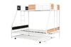 Metal Twin Over Full Bunk Bed With Trundle, Heavy-Duty, Noise Reduced, Guardrail