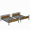 Double Bed Plus Double Bed Plus Metal Bunk Bed, Industrial Grade Detachable Bunk Bed With Safety Railing, Suitable For Teenagers, Black,