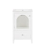 20 Bathroom Vanity With Sink, Bathroom Cabinet With Soft Closing Glass Door, A Drawer, Black
