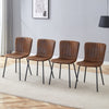 Luxury Minimalist Chairs - A Set Of 4 High Quality Dining Chairs With Black Metal Legs. The Integral Metal Leg Structure Is Suitable For Various Interior Decoration Styles.