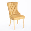 A&A Furniture,Nikki Modern, High-end Tufted Solid Wood Contemporary Velvet Upholstered Dining Chair With Golden Stainless Steel Plating Legs,Nailhead Trim,Set Of 2,Gold, SW1601GL