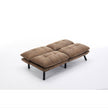Leatehr Feeling Brown Convertible Folding Modern Sofa Bed