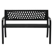 47 Inch PVC Mesh Backrest Black Iron Bench