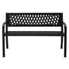 47 Inch PVC Mesh Backrest Black Iron Bench