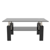 Black Glass Rectangle Coffee Table Modern Side Center For Living Room