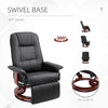 Living Room Relaxation Black Faux Leather Swivel Recliner With Adjustable Footrest