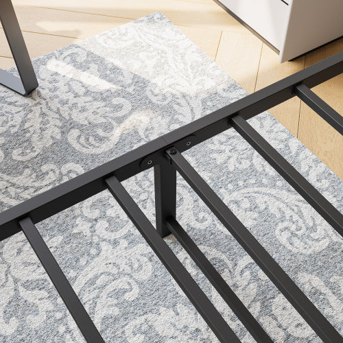 Queen Size Platform Bed Frame With Wooden Headboard, Under Bed Storage, Non-Slip, Noise Free, Easy Assembly, Black