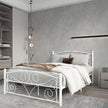Full Size Unique Flower Sturdy System Metal Bed Frame With Headboard And Footboard