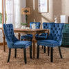 Modern High-end Tufted Solid Wood Contemporary Velvet Cushioned Dining Chair, 2-piece Set With Wooden Leg Nail Head Trim, Blue