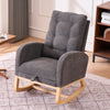 Accent Rocking Chair With Footrest High Back Rubber Wood Rocking Legs Bedroom Living Space 26.77D X 38.36W X 39.76H Inch