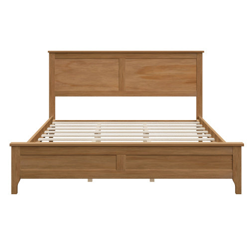 Modern Solid Wood Queen Size Platform Bed With Sturdy Wooden Slats Support,No Box Spring Needed, Seadrift