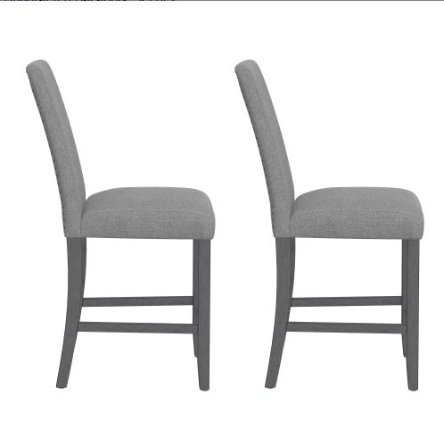 Wallace Bay Zeph Gray Upholstered Barstools, Set Of 2
