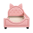 Twin Size Upholstered Daybed With Carton Ears Shaped Headboard