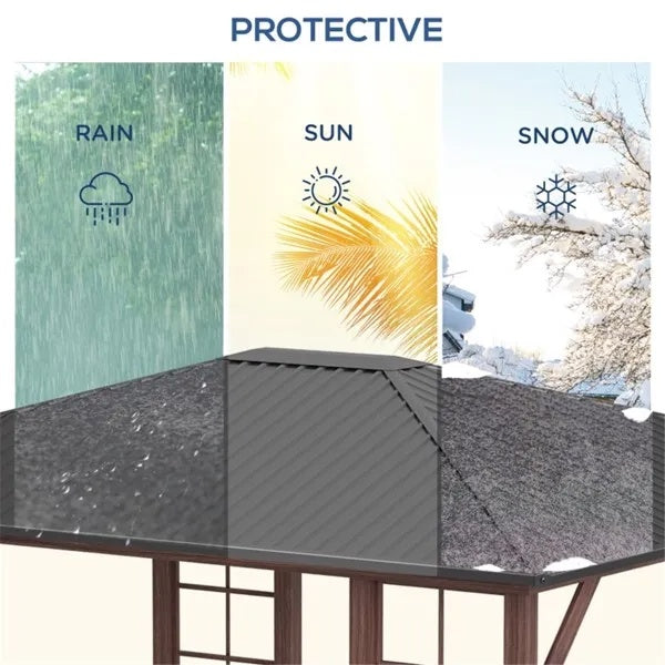 Gazebo With Galvanized Steel Roof  Swiship-Ship Prohibited By WalMart Original