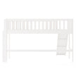 Twin Size Low Loft Bed With Ladder And Slide,White